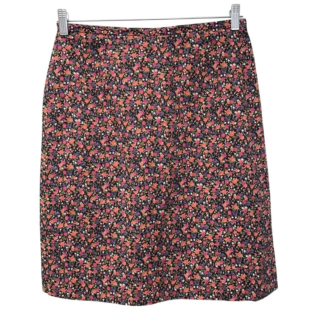 Harolds Skirt Womens 10 Straight Pencil Floral Side Slits